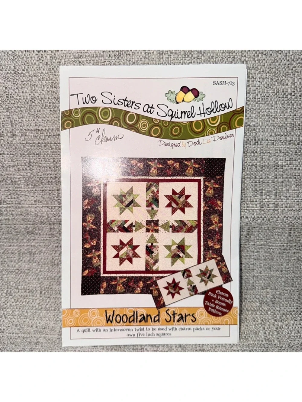 Woodland Stars Quilt Table Runner Pattern SASH-713 Quilting Sewing